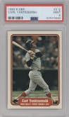 Carl Yastrzemski from the 1982 Fleer set graded by PSA and given an overall grade of 9.