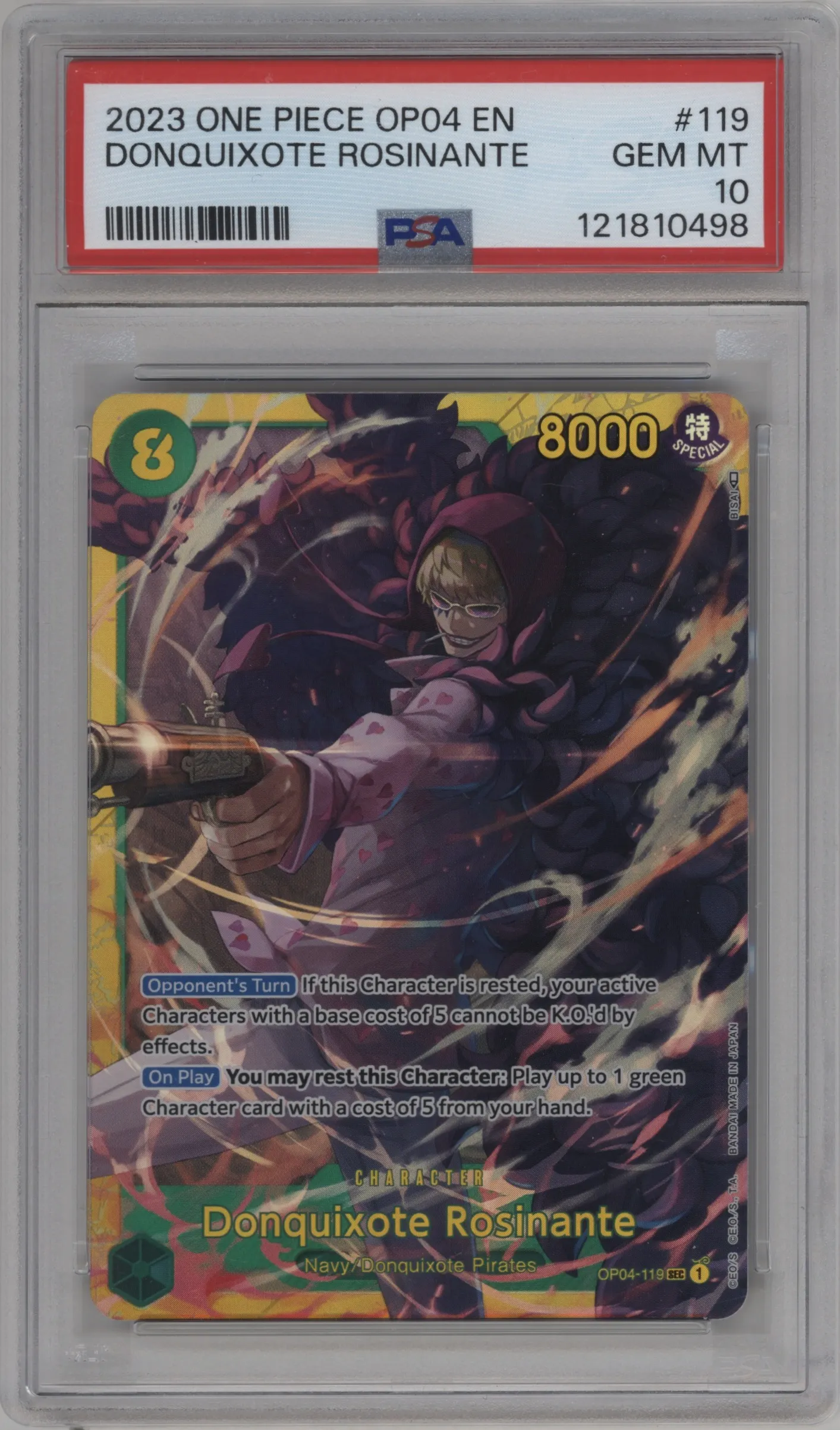 2023 One Piece Kingdoms of Intrigue Donquixote Rosinante PSA 10