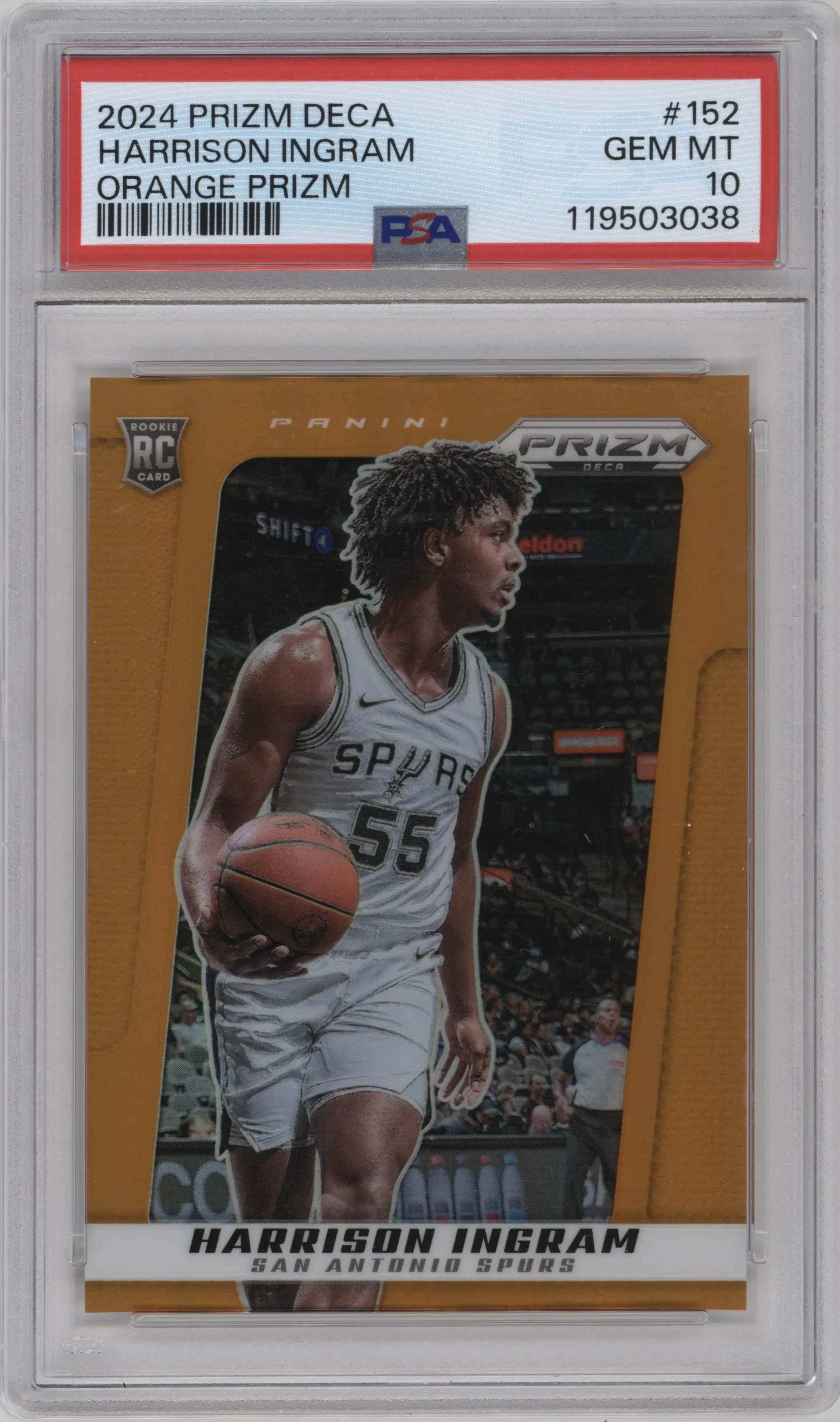 2024 Panini Prizm Deca Harrison Ingram Orange Prizm #152 PSA 10