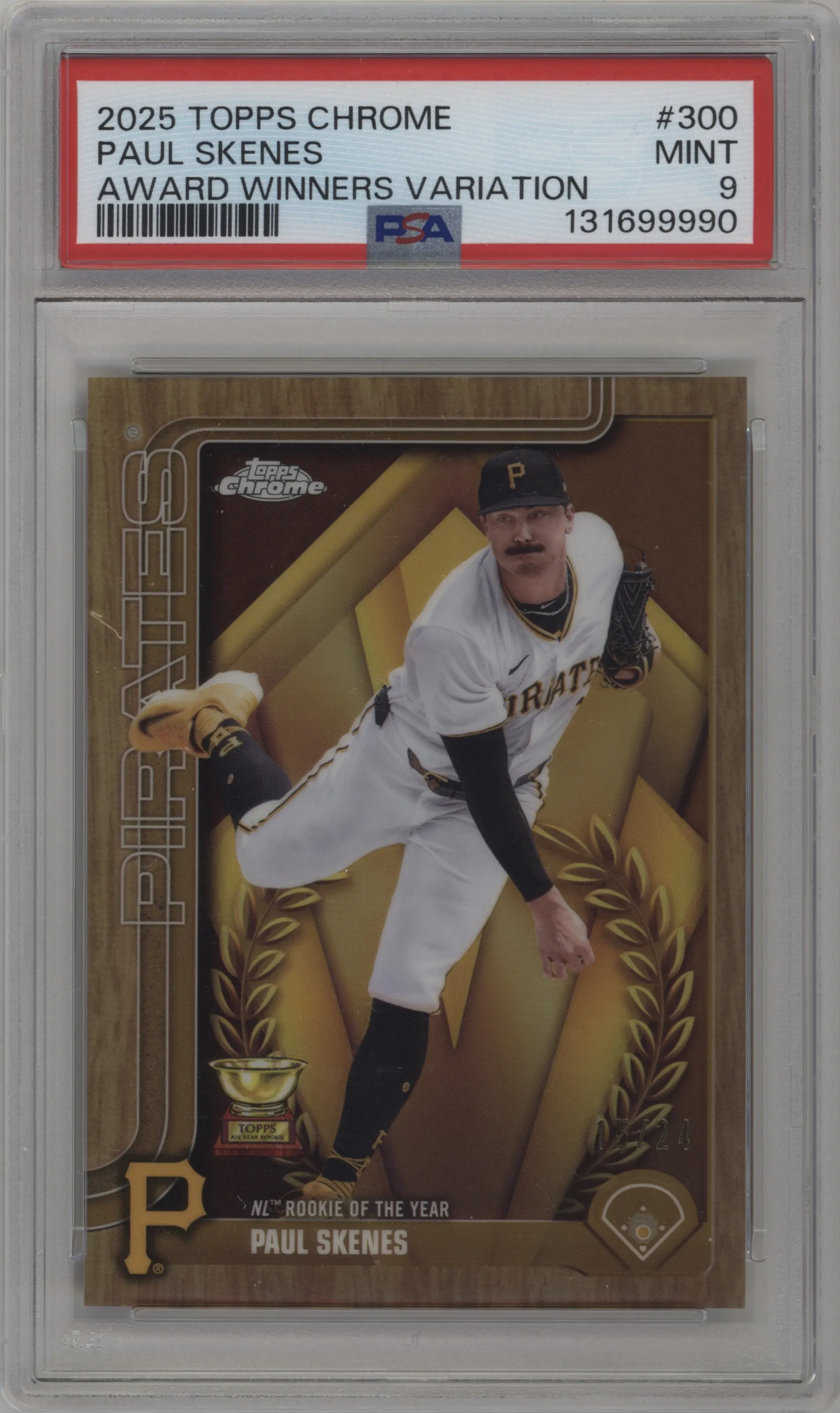 2025 Topps Chrome Award Winners Var. Paul Skenes #300 PSA 9