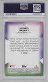 Michael Harris II from the 2023 Bowman's Best set featuring a Mini-Diamond parallel graded by PSA and given an overall grade of 10.