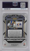Cooper Kupp from the 2022 Panini Prizm set featuring a Snakeskin parallel graded by PSA and given an overall grade of 9.