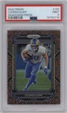 Cooper Kupp from the 2022 Panini Prizm set featuring a Snakeskin parallel graded by PSA and given an overall grade of 9.