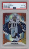 Micah Parsons from the 2021 Panini Phoenix set featuring a Fire Burst parallel graded by PSA and given an overall grade of 10.