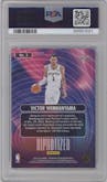 Victor Wembanyama from the 2023-24 Panini Hoops Premium Stock set graded by PSA and given an overall grade of 10.