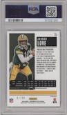 Jordan Love from the 2020 Panini Contenders Optic set featuring a Blue parallel graded by PSA and given an overall grade of 9.