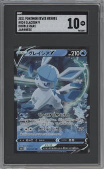 Glaceon V from the 2021 Pokemon SWSH JPN set graded by SGC and given an overall grade of 10.