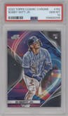 Bobby Witt Jr.  from the 2022 Topps Cosmic Chrome set graded by PSA and given an overall grade of 10.