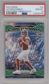Jayden Daniels from the 2024 Panini Prizm set featuring a Green Wave parallel graded by PSA and given an overall grade of 10.