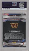 Jayden Daniels from the 2024 Panini Prizm set featuring a Green Wave parallel graded by PSA and given an overall grade of 10.