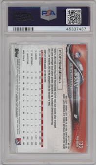 Juan Soto from the 2018 Topps Pro Debut set graded by PSA and given an overall grade of 10.
