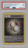 Miracle Energy from the 2002 Pokemon Neo Genesis set graded by PSA and given an overall grade of 9.