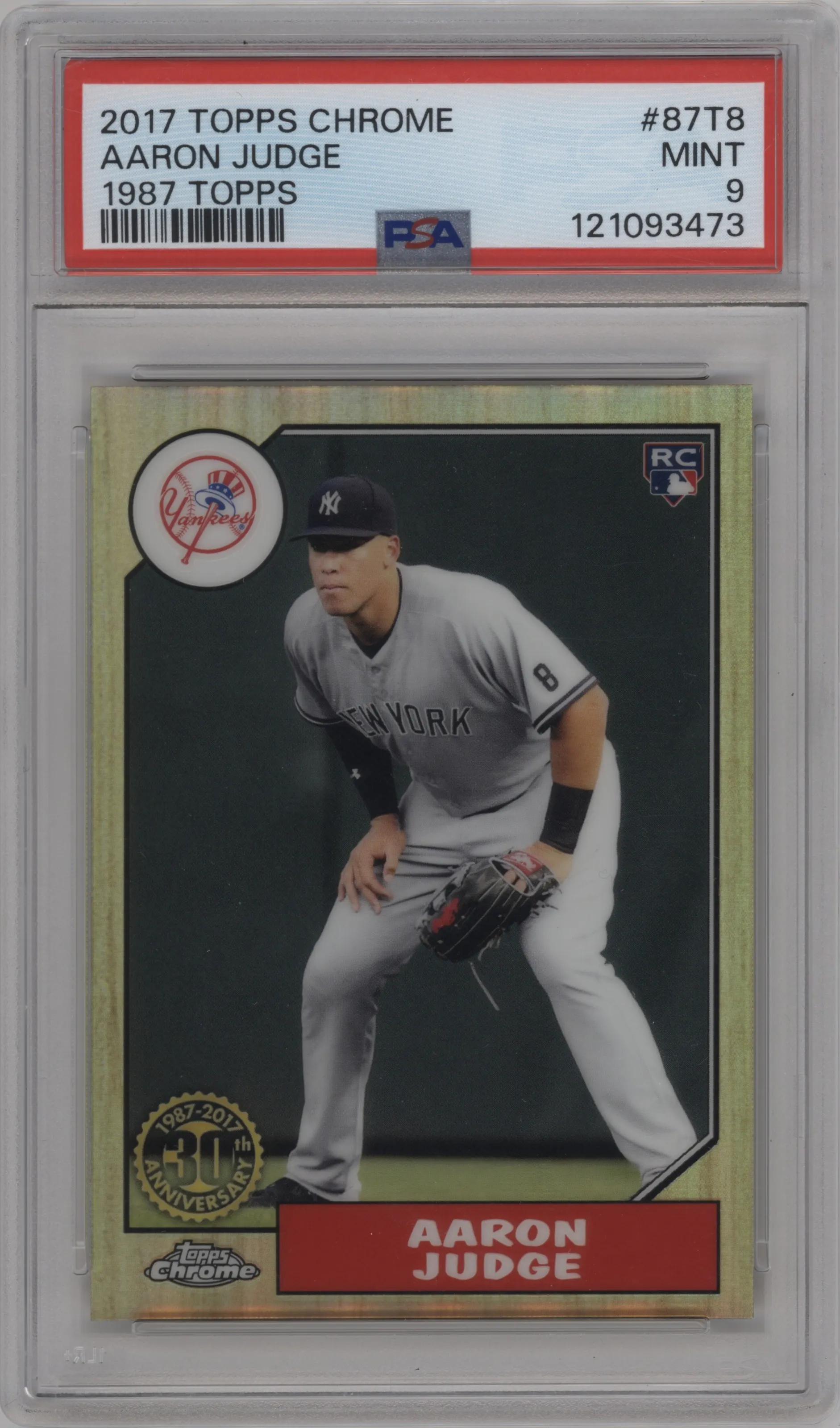 2017 Topps Chrome 1987 Topps Aaron Judge #87T-8 PSA 9