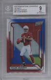 Kyler Murray  from the 2019 Panini The National VIP set featuring a Red White Blue parallel graded by Beckett and given an overall grade of 9.