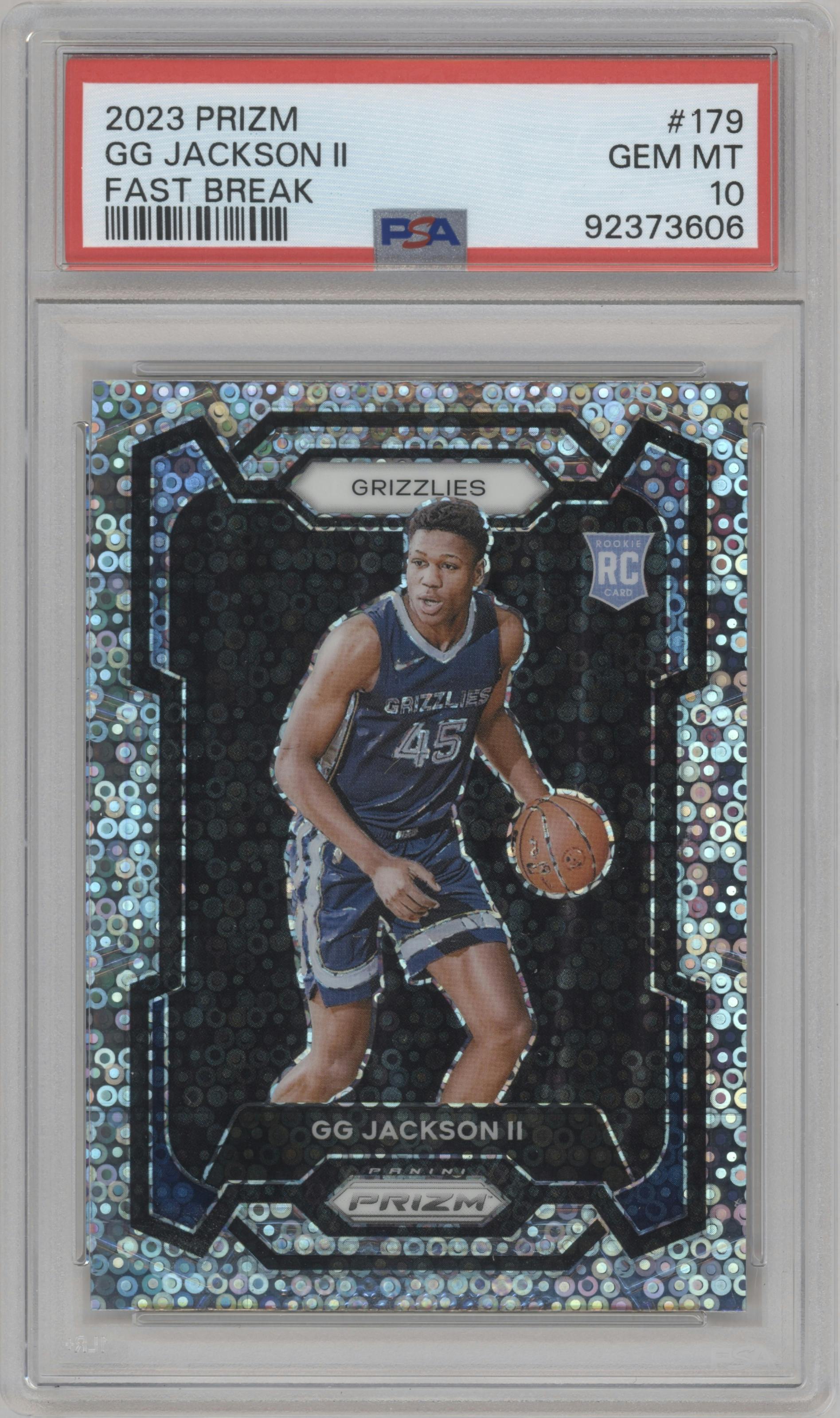 GG Jackson II from the 2023-24 Panini Prizm set featuring a Fast Break parallel graded by PSA and given an overall grade of 10.