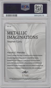 Stephen Curry from the 2023 Leaf Metallic Imaginations set featuring a Red  parallel graded by PSA and given an overall grade of 10.