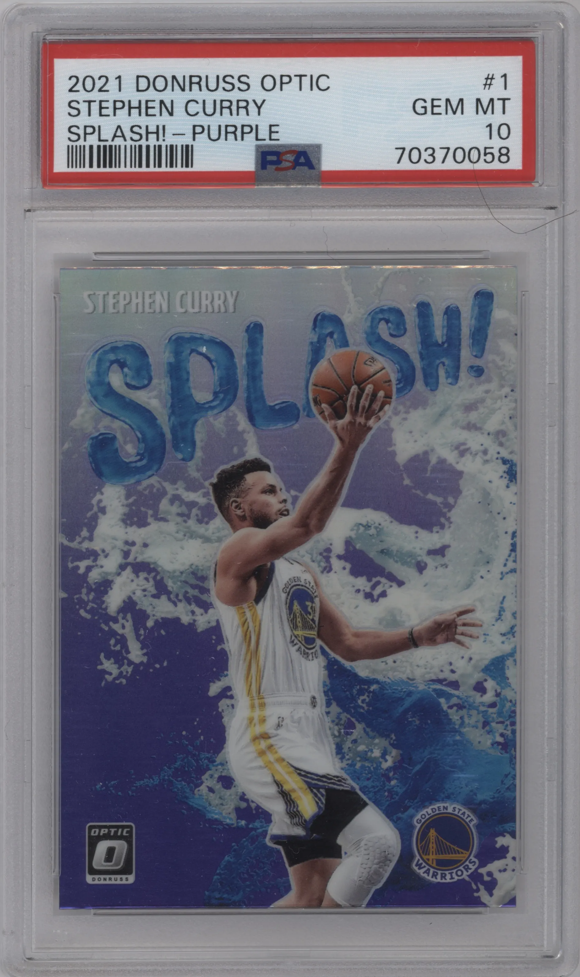 2021 Panini Donruss Optic Splash! Stephen Curry Purple #1 PSA 10