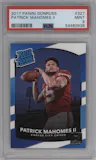 Patrick Mahomes II from the 2017 Panini Donruss set graded by PSA and given an overall grade of 9.