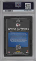 Patrick Mahomes II from the 2017 Panini Donruss set graded by PSA and given an overall grade of 9.