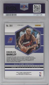 Charles Barkley from the 2020-21 Panini Mosaic set featuring a Genesis  parallel graded by PSA and given an overall grade of 10.
