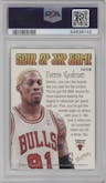 Dennis Rodman from the 1998-99 Skybox Premium set graded by PSA and given an overall grade of 9.