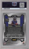 Zay Flowers from the 2023 Panini Prizm set featuring a No Huddle parallel graded by PSA and given an overall grade of 10.