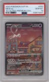 Mew ex from the 2023 Pokemon SV set featuring a Ultra Premium Collection parallel graded by PSA and given an overall grade of 10.