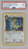 Dark Dragonite from the 2000 Pokemon set graded by PSA and given an overall grade of 9.