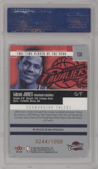 LeBron James from the 2003-04 Fleer Showcase set graded by PSA and given an overall grade of 9.