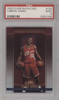 LeBron James from the 2003-04 Fleer Showcase set graded by PSA and given an overall grade of 9.