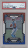 Hendon Hooker from the 2023 Panini Prizm set featuring a Red/White/Blue parallel graded by PSA and given an overall grade of 10.