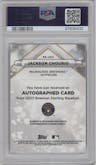 Jackson Chourio from the 2023 Bowman Sterling set featuring a Wave Refractor parallel graded by PSA and given an overall grade of 10.