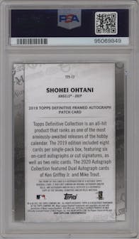Shohei Ohtani from the 2021 Topps Series 1 set graded by PSA and given an overall grade of 10.