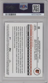 Jackson Holliday from the 2024 Topps Chrome set graded by PSA and given an overall grade of 10.