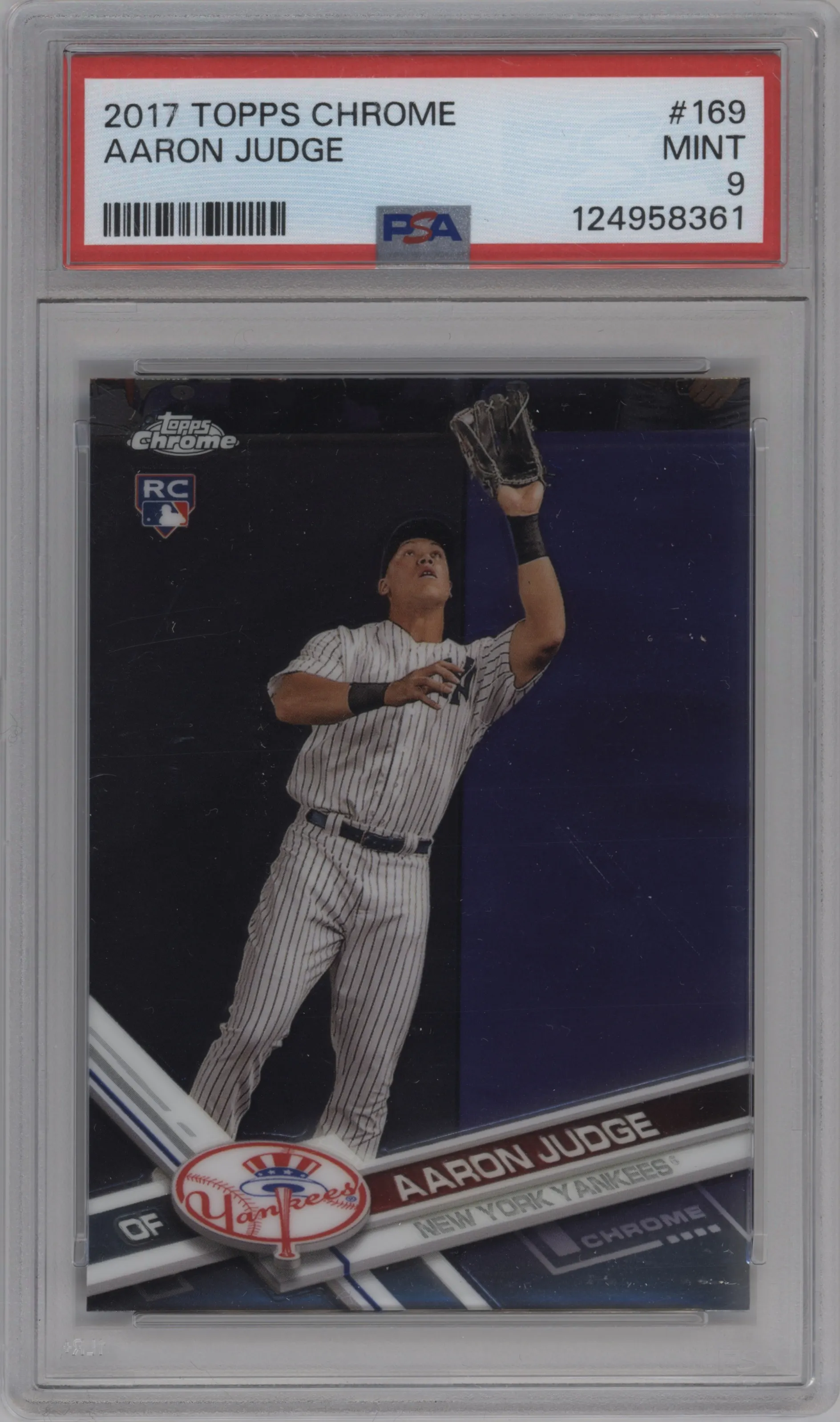 2017 Topps Chrome Aaron Judge #169 PSA 9