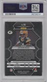 Jayden Reed from the 2023 Panini Mosaic set featuring a Choice Fusion Red & Yellow parallel graded by PSA and given an overall grade of 9.