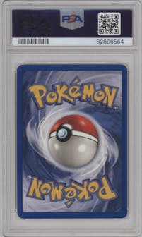 Pikachu from the 1999 Pokemon set featuring a Yellow Cheeks parallel graded by PSA and given an overall grade of 9.