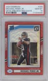 Michael Penix Jr.  from the 2024 Donruss set featuring a Red Wave parallel graded by PSA and given an overall grade of 10.
