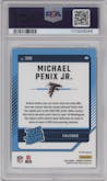 Michael Penix Jr.  from the 2024 Donruss set featuring a Red Wave parallel graded by PSA and given an overall grade of 10.