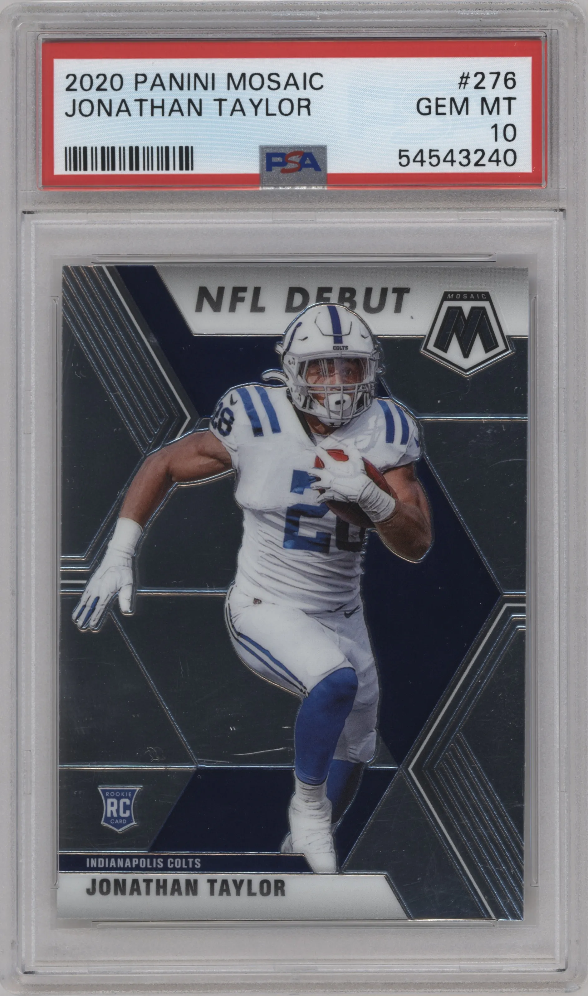 2020 Panini Mosaic Jonathan Taylor #276 PSA 10