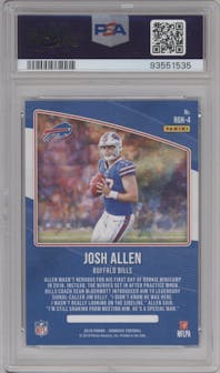 Josh Allen from the 2018 Panini Donruss set graded by PSA and given an overall grade of 9.