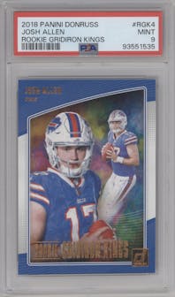 Josh Allen from the 2018 Panini Donruss set graded by PSA and given an overall grade of 9.