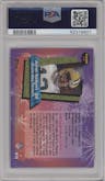 Aaron Rodgers from the 2015 Topps Finest set featuring a Pulsar Refractor parallel graded by PSA and given an overall grade of 8.