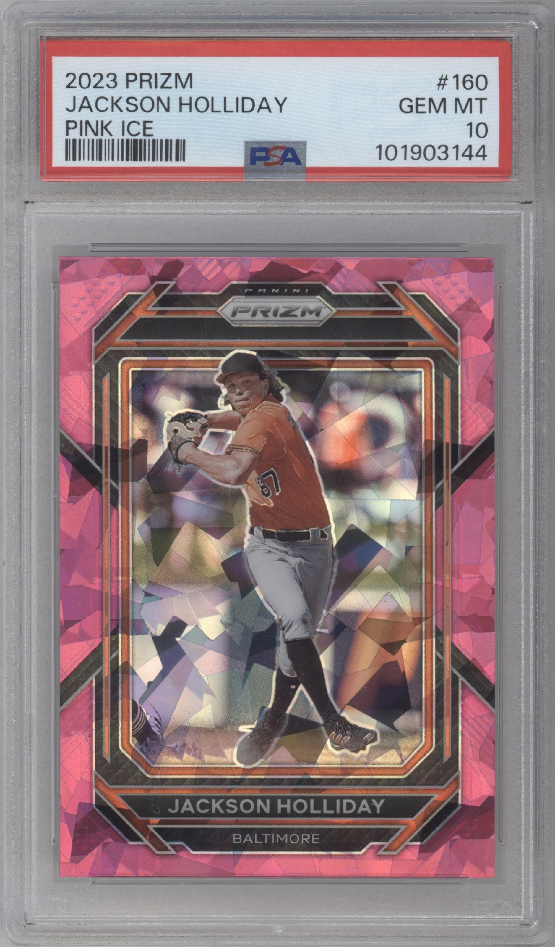 2023 Panini Prizm Jackson Holliday Pink Ice PSA 10