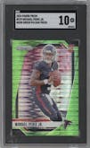 Michael Penix Jr. from the 2024 Panini Prizm set featuring a Neon Green Pulsar  parallel graded by SGC and given an overall grade of 10.
