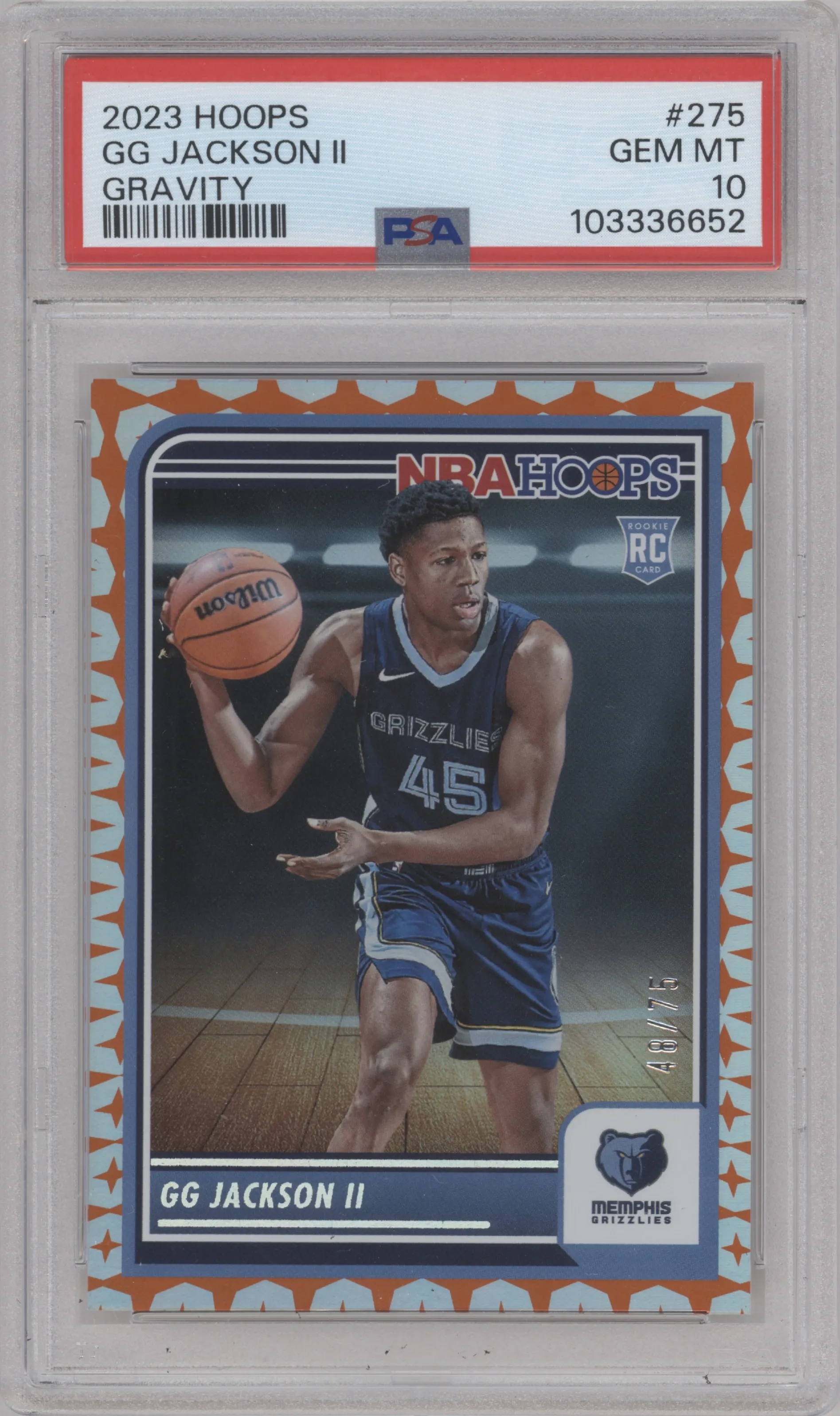 2023 Panini NBA Hoops GG Jackson II Gravity #275 PSA 10