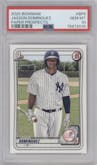 Jasson Dominguez from the 2020 Bowman set graded by PSA and given an overall grade of 10.
