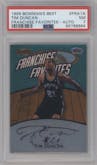 Tim Duncan from the 1999-00 Bowman's Best set featuring a Auto parallel graded by PSA and given an overall grade of 7.
