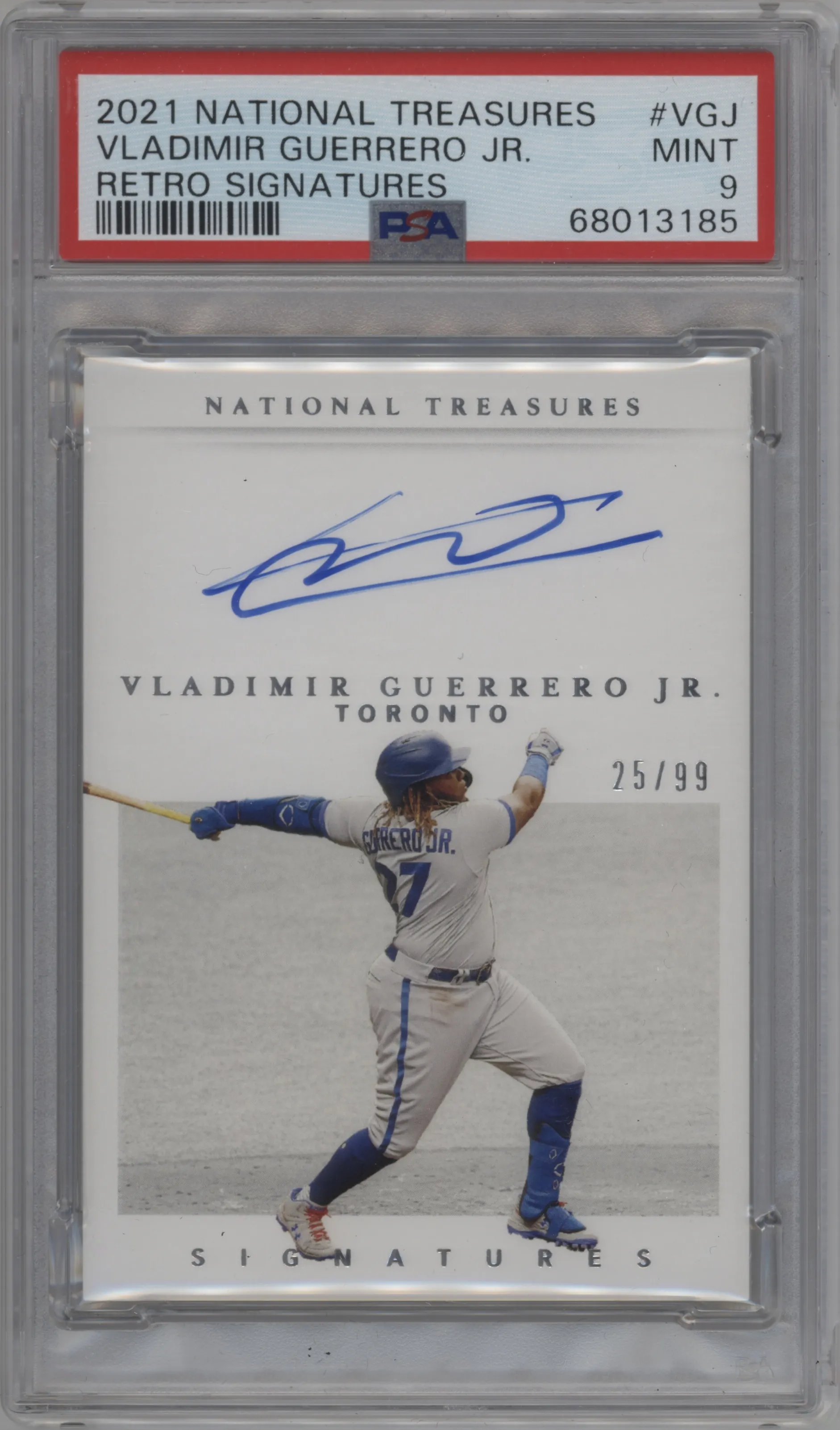 2021 Panini National Treasures Retro Signatures Vladimir Guerrero Jr. PSA 9