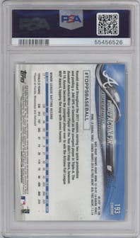 Ronald Acuna Jr. from the 2018 Topps Chrome set graded by PSA and given an overall grade of 10.